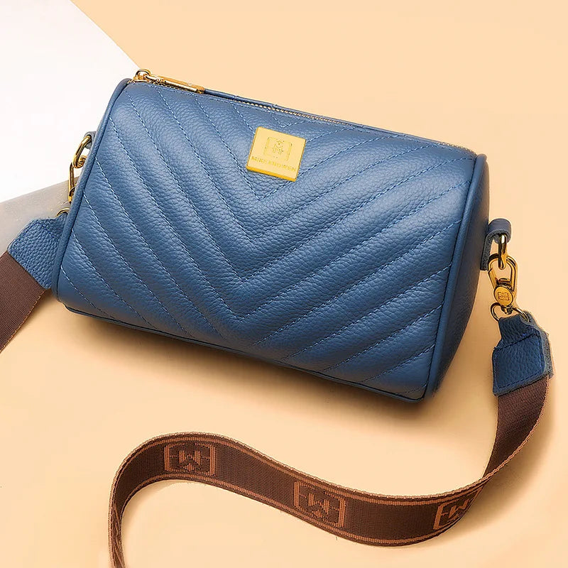 Quilted Crossbody Handbags Women'S Leather Casual Messenger Shoulder Bags