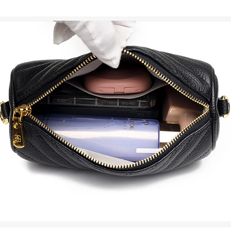 Quilted Crossbody Handbags Women'S Leather Casual Messenger Shoulder Bags