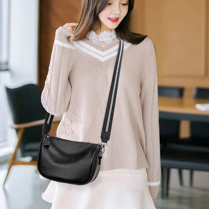 Vintage Leather Saddle Handbag for Women