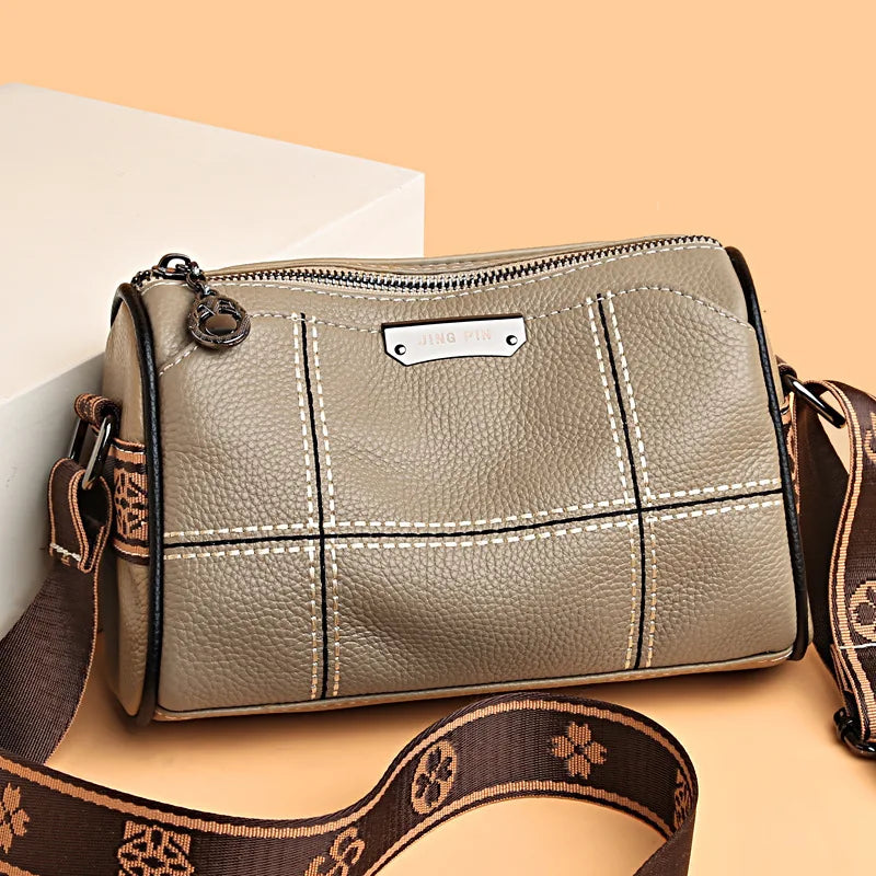 Vintage Leather Crossbody Handbag Pillow Casual Tote Lady Shoulder Bag