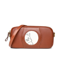 Vintage Leather Crossbody Bag Women Casual Shoulder Messenger Purse