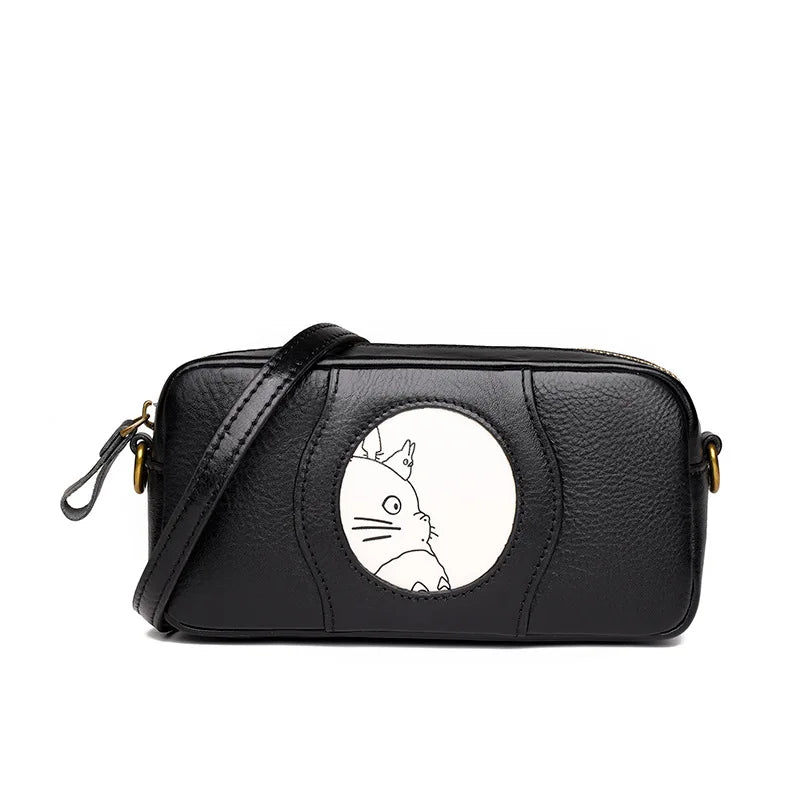 Vintage Leather Crossbody Bag Women Casual Shoulder Messenger Purse