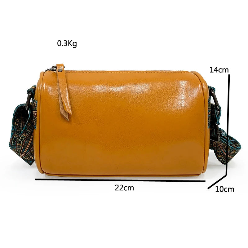Women's Leather Crossbody Handbag Casual Vintage Tote Shoulder Bag