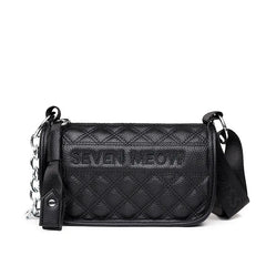Plaid Letter Handbags Leather Vintage Tote Chain Shoulder Bags