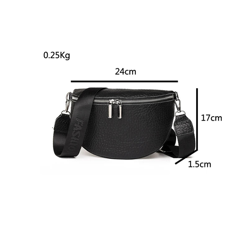Vintage Leather Sling Waist Handbag for Women