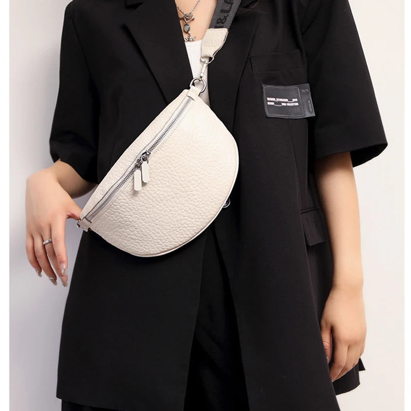 Vintage Leather Sling Waist Handbag for Women