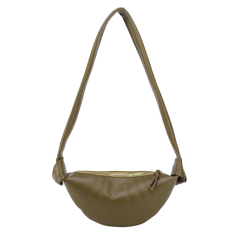Soft Leather Lady Shoulder Bags Croissant Bag Waist Pack Summer Crossbody