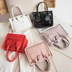 Women Crossbody Handbag PVC PU Leather Zipper Chain Shoulder Strap Purse