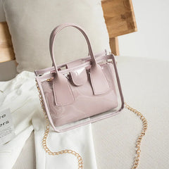 Women Crossbody Handbag PVC PU Leather Zipper Chain Shoulder Strap Purse