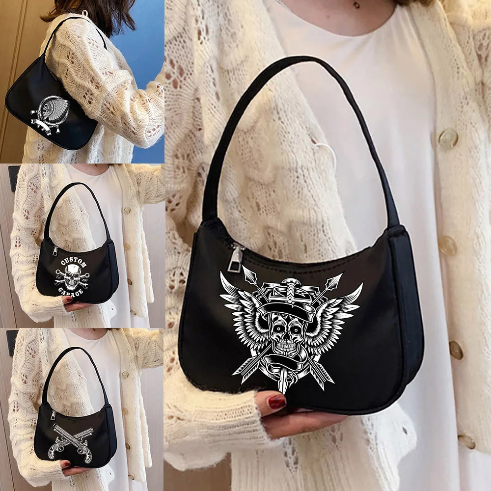 Women's Gothic Skull Pattern Shoulder Bag Handbag