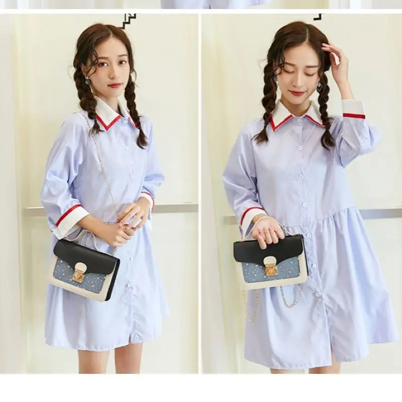 Transparent Shoulder Bag Small Square Casual Lock Girl's Flap