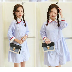 Transparent Shoulder Bag Small Square Casual Lock Girl's Flap