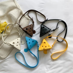Triangle Belt Bag for Women High Leather Shoulder Bag Lipstick Fanny Pack