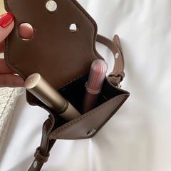 Triangle Belt Bag for Women High Leather Shoulder Bag Lipstick Fanny Pack