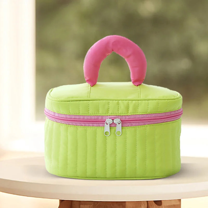 Triangle Makeup Bag Large Capacity Portable Contrast Handbag
