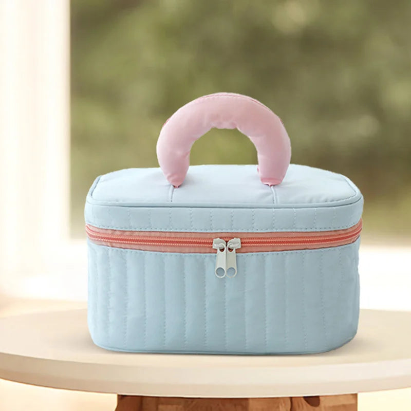 Triangle Makeup Bag Large Capacity Portable Contrast Handbag