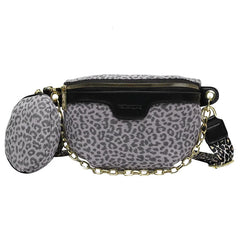 Leopard Print Crossbody Belt Bag Woman Chest Phone Banana Bag