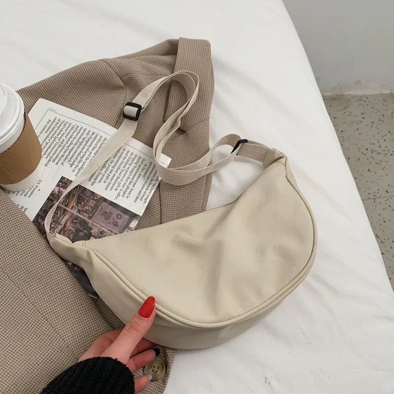 Nylon Crossbody Messenger Bag for Women Soft Zipper Handbag