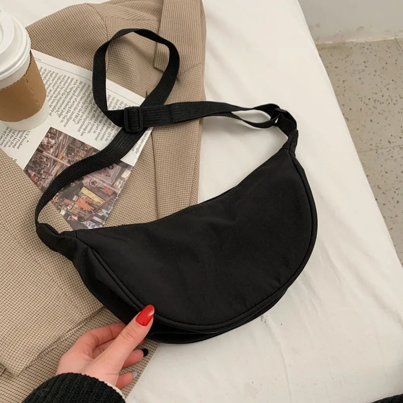 Nylon Crossbody Messenger Bag for Women Soft Zipper Handbag
