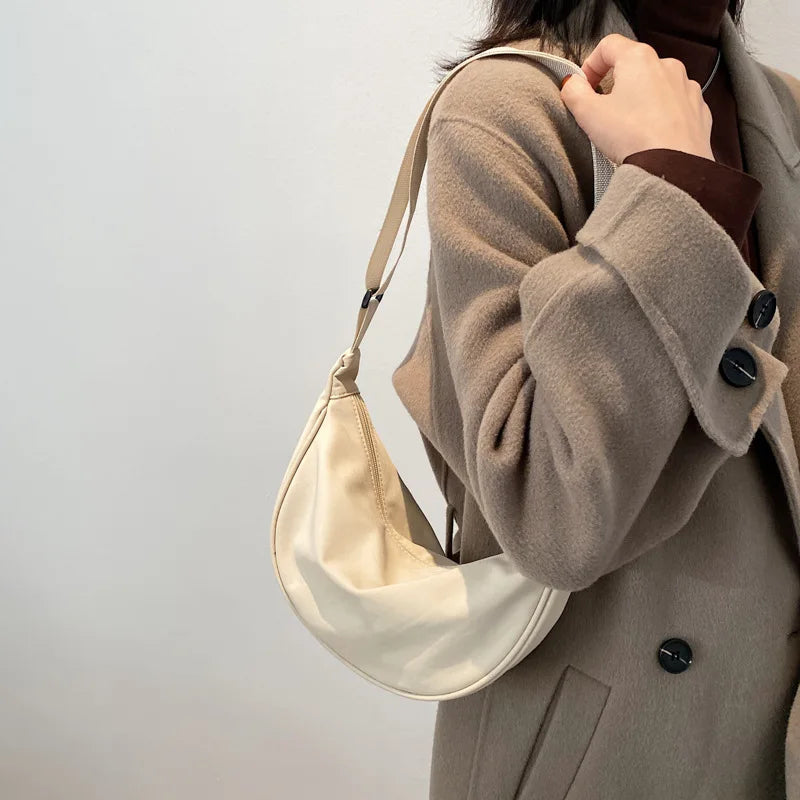 Nylon Crossbody Messenger Bag for Women Soft Zipper Handbag