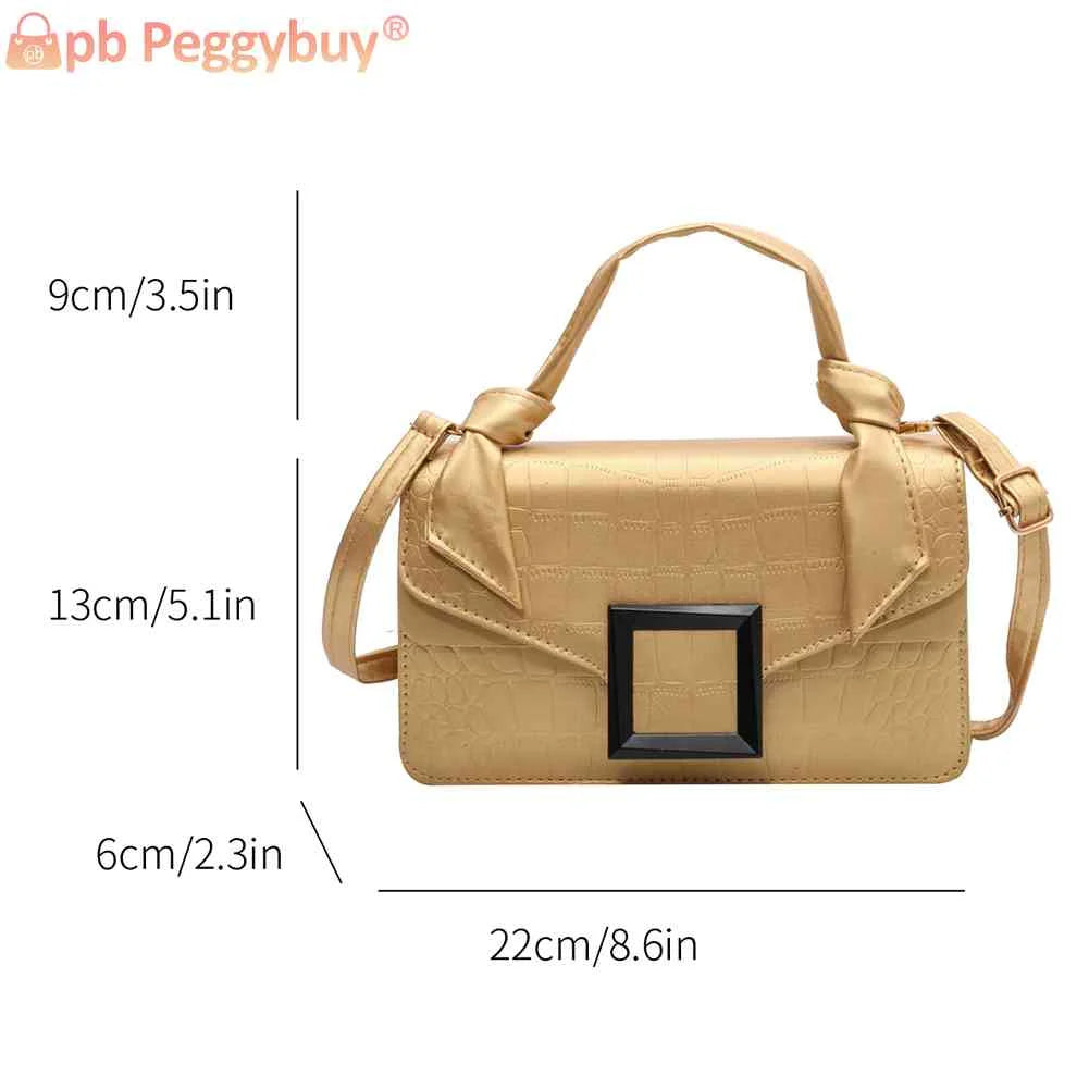 Underarm Bags Knot Handle Women Top-handle Bag PU Leather Casual Solid Flap