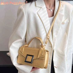 Underarm Bags Knot Handle Women Top-handle Bag PU Leather Casual Solid Flap