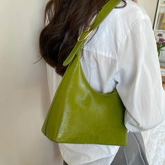 Green Retro Underarm Bag Women's Shoulder Handbag