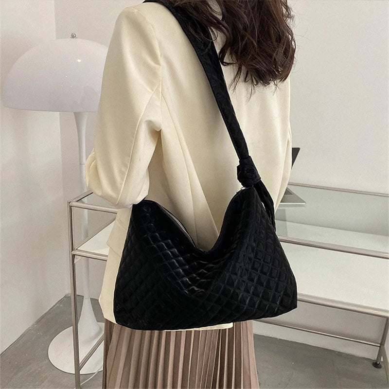 Underarm Shoulder Bag Women PU Leather Totes Large Capacity Crossbody Handbag