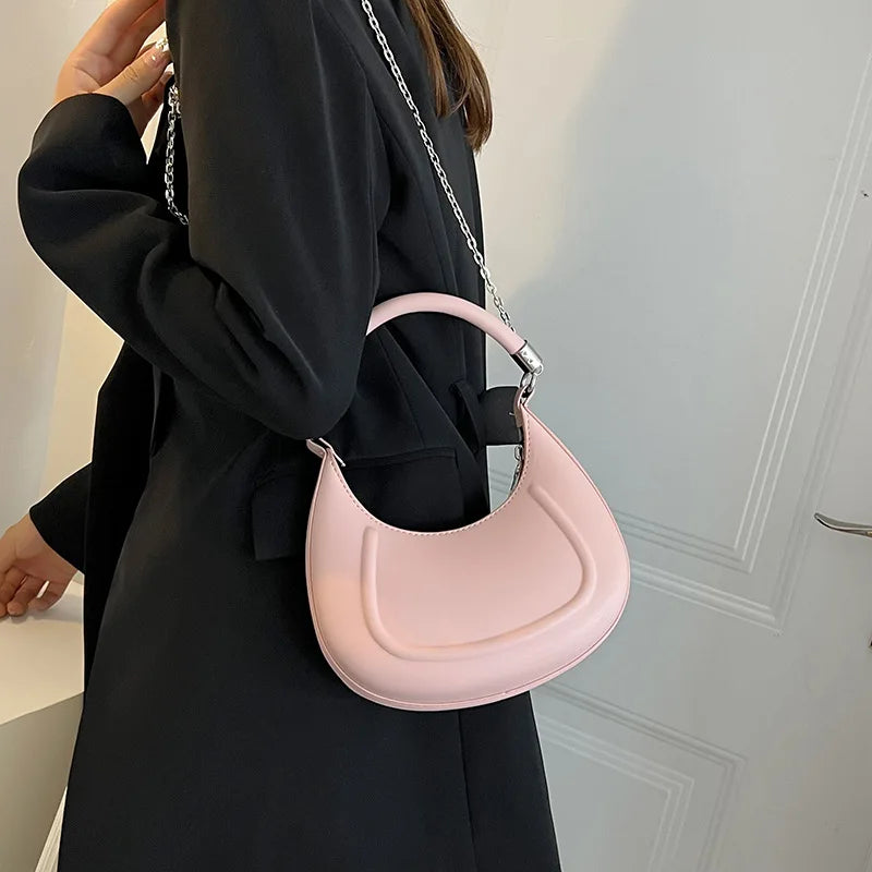 Women's Shoulder Bag Crossbody Chain Purse Solid Hobo Handbag