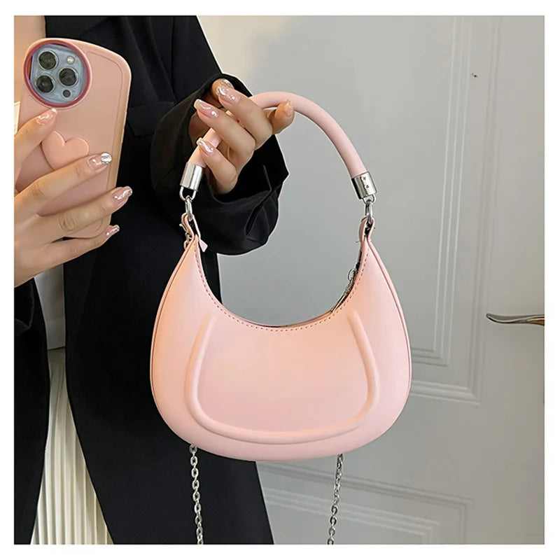 Women's Shoulder Bag Crossbody Chain Purse Solid Hobo Handbag