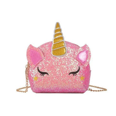 Unicorn Bag for Girls Travel Women Cartoon Printing Shoulder Bags Sequins Leathe