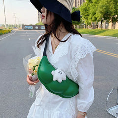 Peas PU Leather Shoulder Bags for Women Crossbody Chest Bag