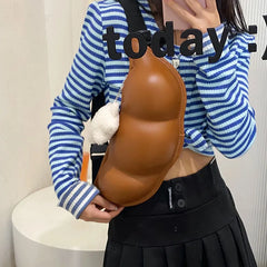 Peas PU Leather Shoulder Bags for Women Crossbody Chest Bag