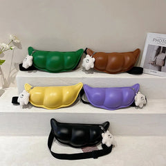 Peas PU Leather Shoulder Bags for Women Crossbody Chest Bag