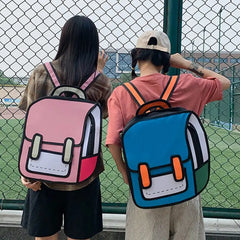 Unisex 2D Drawing Backpack School Bag for Teenagers Boys Girls
