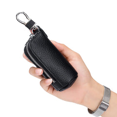 Leather Key Bag Zipper Keychain Auto Car Key Case