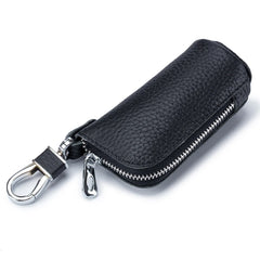 Leather Key Bag Zipper Keychain Auto Car Key Case