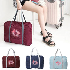 Flamingo Print Zipper Luggage Bag for Yoga and Travel