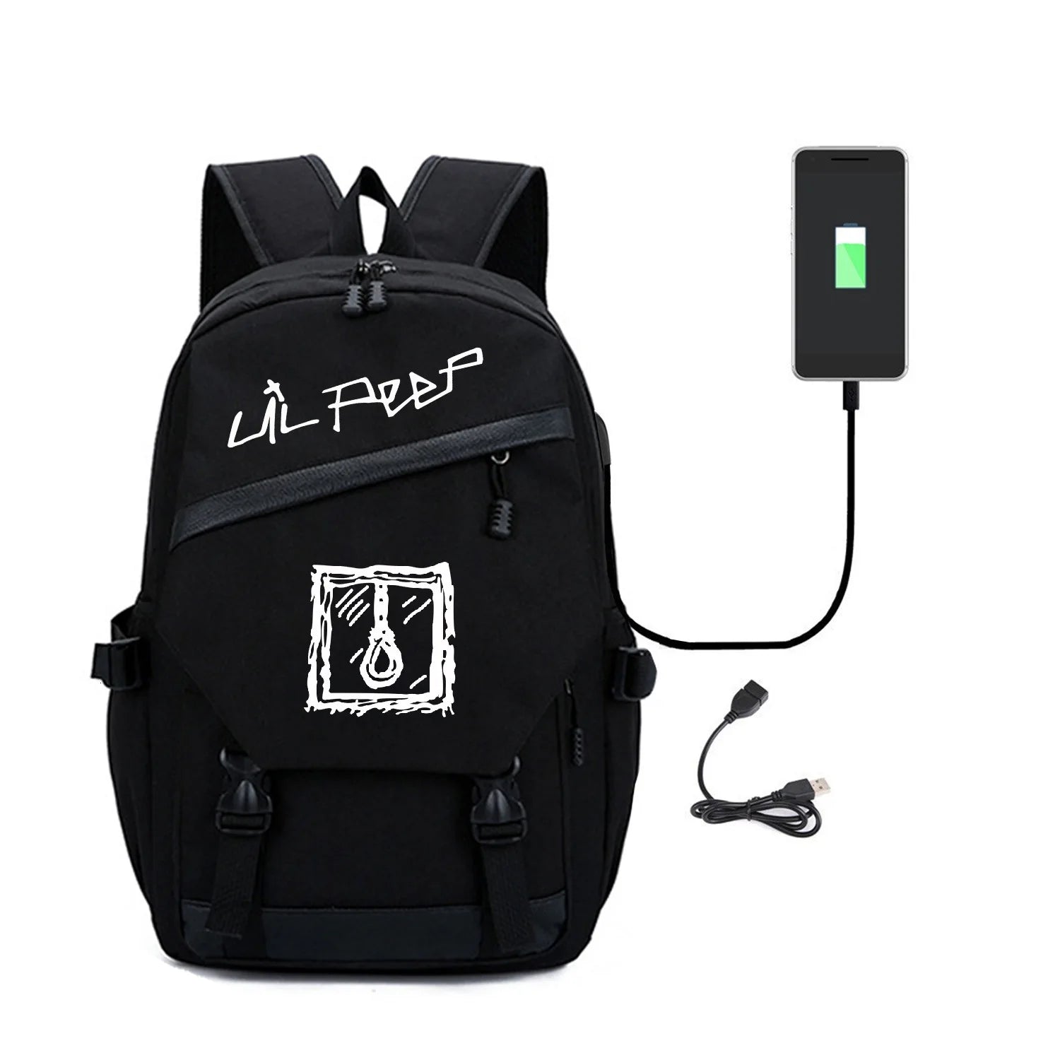 Canvas Laptop Backpack for Girls with USB Port