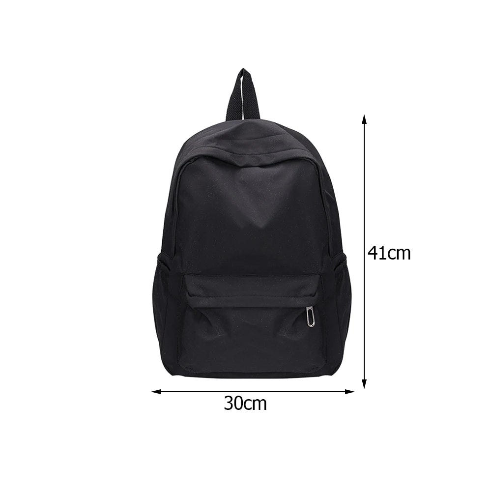 Unisex Nylon School Backpack Preppy Style Large Handbag