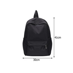 Unisex Nylon School Backpack Preppy Style Large Handbag