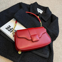 Red Crossbody Bag Women's Pu Leather Small Square Purse
