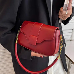 Red Crossbody Bag Women's Pu Leather Small Square Purse