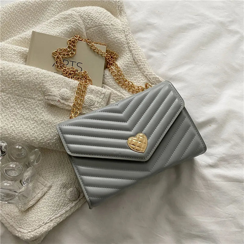 Vintage Chain Crossbody Bags for Women Solid Female Small Shoulder Bag Purse