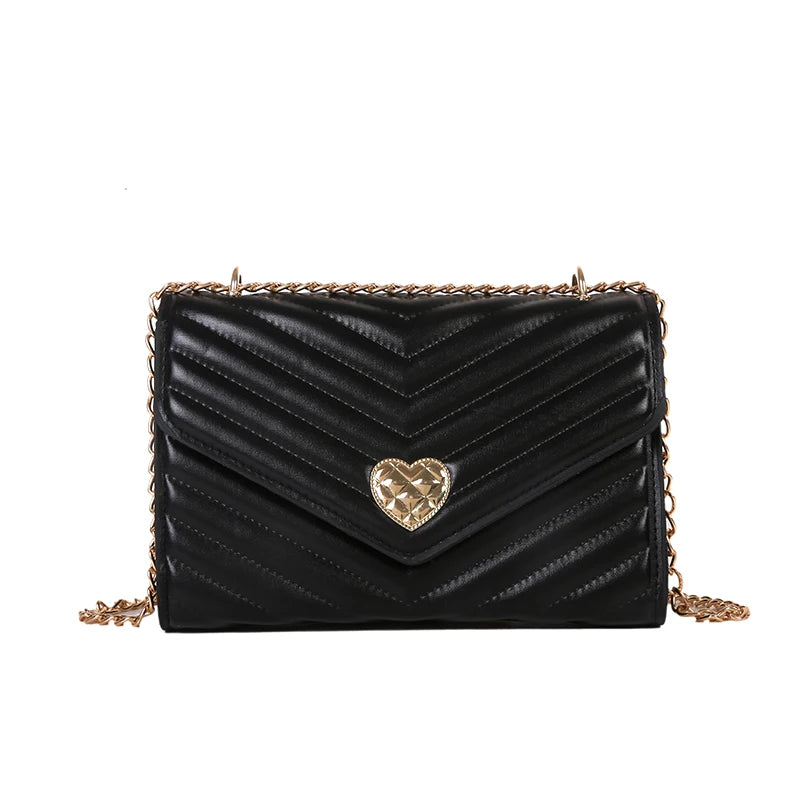 Vintage Chain Crossbody Bags for Women Solid Female Small Shoulder Bag Purse