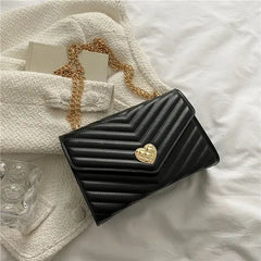 Vintage Chain Crossbody Bags for Women Solid Female Small Shoulder Bag Purse