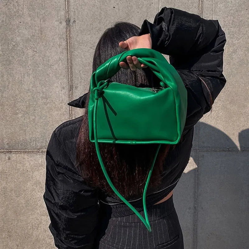 Vintage Green Crossbody Bag Women PU Leather Tote