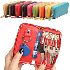 Vintage Leather Wallet Men Key Holder Housekeeper Keys Organizer Women