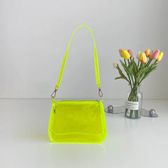 Vintage Jelly Clear Underarm Bag Women Shoulder Purse