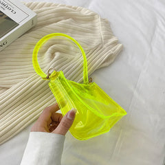 Vintage Jelly Clear Underarm Bag Women Shoulder Purse